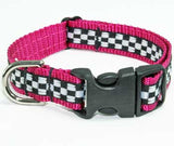 Speedway Buckle Dog Collar ~ Red or Blue