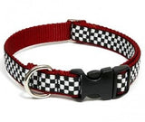 Speedway Buckle Dog Collar ~ Red or Blue